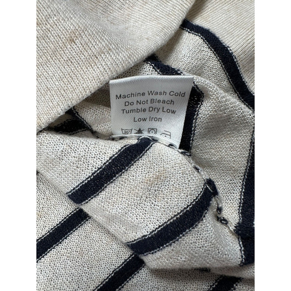Tuckernuck Clayton Knit Polo Sweater Sz M/L Ivory Navy Nautical Stripe Pullover - Picture 7 of 7